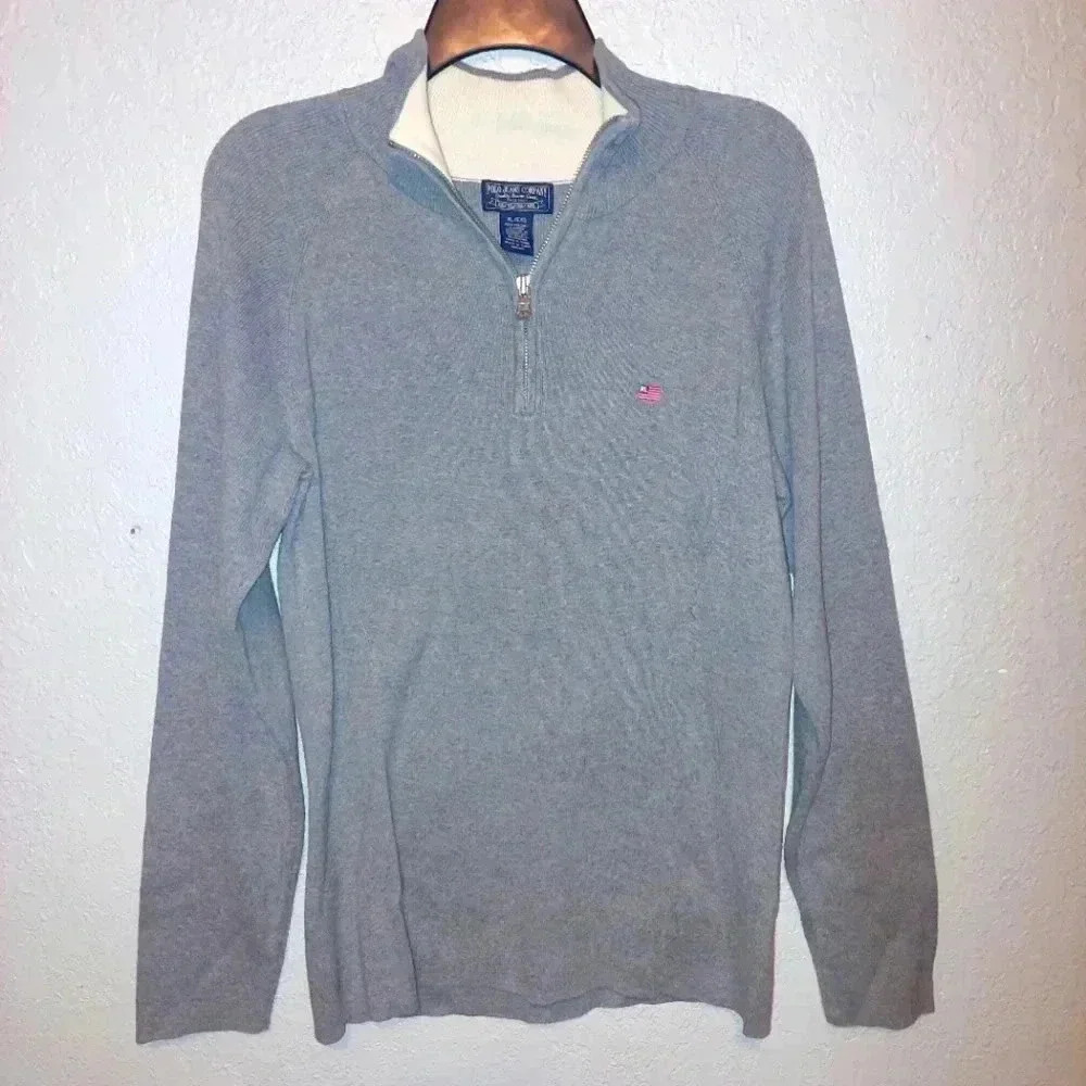 Polo Ralph Lauren Womens Grey 1/4 Zip Pullover Sweater Size XL